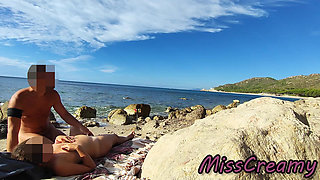 Strangers Caught My Wife Touching and Fucking My Big Cock on a Nude Beach