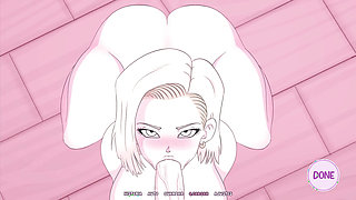 Interdimensional Desire - Fucking the Cute Pink Ass of Android 18 in front of her Husband