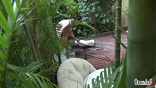 Hot Amateur Sophia Wolf & Caroline Moraes First Time On Camera - Behind The Scenes Pool Sex