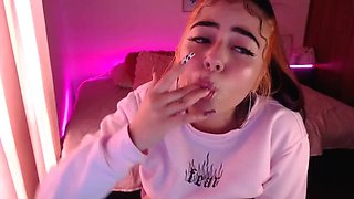 Egirl Ahegao Facefuck with Sloppy Spit and Drool - Teen Camgirl Blowjob