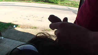 Blowjob outdoor for a nasty amateur slut