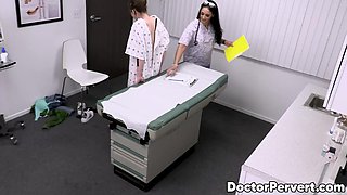 Nurse Sheena Ryder relaxes a cute girl Tristan Summers for a threesome with the Doctor