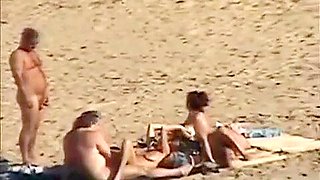 Group sex at a nudist beach