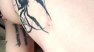 Small titted brunette teen fingering on the bed