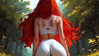 Amazing Yoga Pants Cameltoe Tease Close up! Dance Big Boobs Redhead