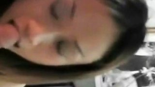 Asian Amateur Girl with Big Tits Gives Blowjob