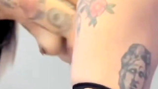 Ligia stripteasing with cute stockings