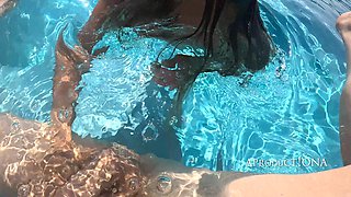 Underwater Deppthroat, Ass Licking, Fucking, Cum Eating