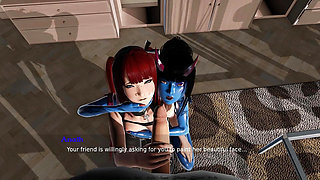 Goth Redhead and Demon Blowjob- Bound by Lust #4- Gameplay