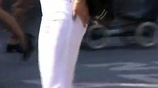 Public amateur fucked outdoors before cumshot
