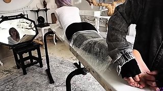 Foot slave subjected to relentless tickling punishment
