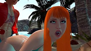 Nami gets wild at the beach - Hot 3D Hentai Fuck with Big Tits & Anal