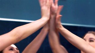 Girlsway - hot babe Aften Opal energetically frigs her gf Nicole Aria during Morning Sex