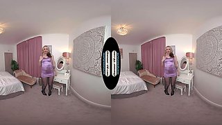Em Yang Purple Dress With Black Glossy Legwear Special Thank You Reward Treat - 8k Vr