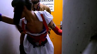 Extreme amateur pov blowjob with brunette babe