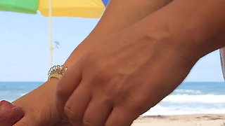 Almost Caught Having Risky Sex with a Stranger on the Beach!
