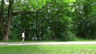 Norwegian Vlogger Norage Solo Oslo Outdoor Masturbation with Big Natural Tits & Dildo