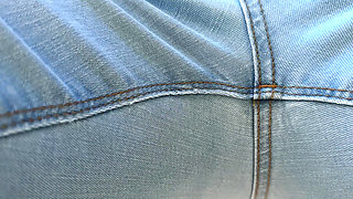 Tight jeans public teasing