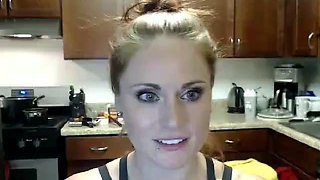 Red head squirt in the kitchen