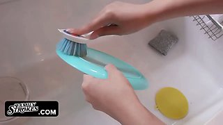 Brother creeps on his hot bum teen sister