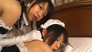 Beautiful Japanese twin maids Airi  Meiri