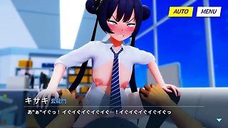 Foxy 3D Superwoman bounces up and down on a cock