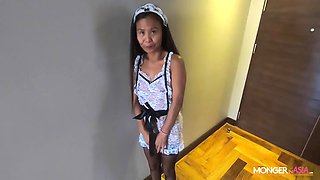 The shy Thai maid is desperate for work and fucks the boss