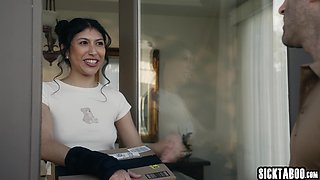 Delivery guy nailed lonely Hispanic teenage