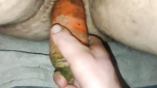 I put my girlfriend a carrot in her wet horny cunt