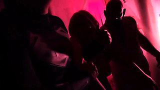 Interracial BDSM threesome for voluptuous blonde slave