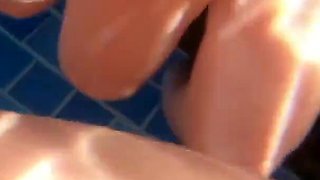 Camilla Cheyenne and Katt Have a Double Dildo in the Pool