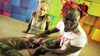 Funny Petite's shibari bondage video