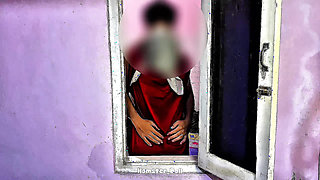 Almost Caught By Neighbor! MILF Hijab Blowjob In Window