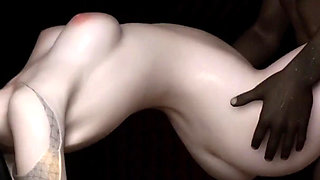 3D Horny Slut Asian Whore Have Her First Time Group Sex with BBC