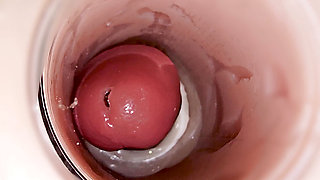 Camera Inside Deep Pussy Captures Huge Ejaculation of Sperm