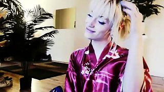 Curly Blonde Teen Records Solo Dildo Masturbation More at