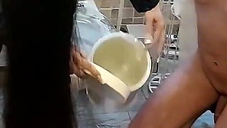 Miss Alessa Milano Feeding From Toilet Part 1