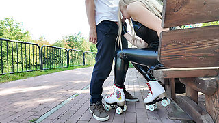 Latex Roller Skating Model Fucked by a Random Stranger