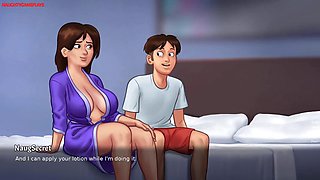 Naughty Dude Hits The Spot With His Hot Sexy Landlady MILF During Sensual Massage -  Summertime Saga 05