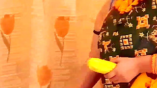 Unsatisfied Indian Wife Satisfied by Big Cucumber.