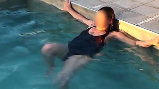 Horny MILF Ardientes69 Flashes Big Natural Tits at Public Pool for Sucking
