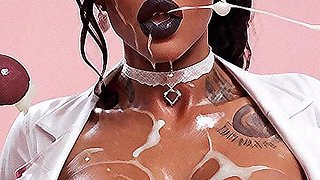 Hot Nurse in Gloryhole Club, Big Tits, Gloryhole Bukkake, Big Dick Sucking Cock