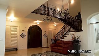 Bored housewife calls over old friend for his BIG BLACK PENIS