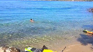 Sexy Hairy MILF Gets Hardcore Underwater Anal Fucked in the Sea