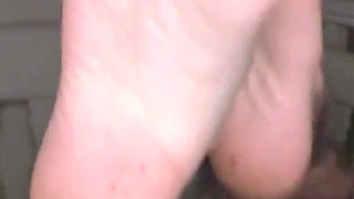 Your bully has you worship her sweaty feet