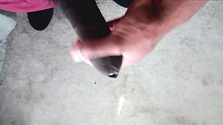 Black cock jerking off