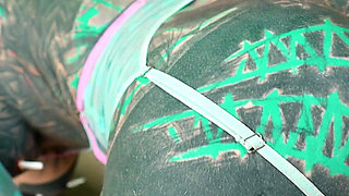 Tattoo Girl Squirt Games - Anal Gapes and Prolapse and Big Dildos