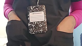 Flashing you my pussy while at work.