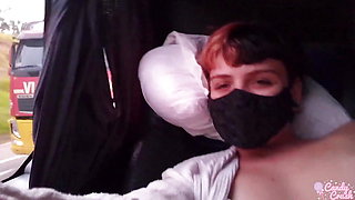 Naughty Girl Masturbating on the Travel Bus