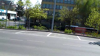 Amateur milf car outdoor handjob